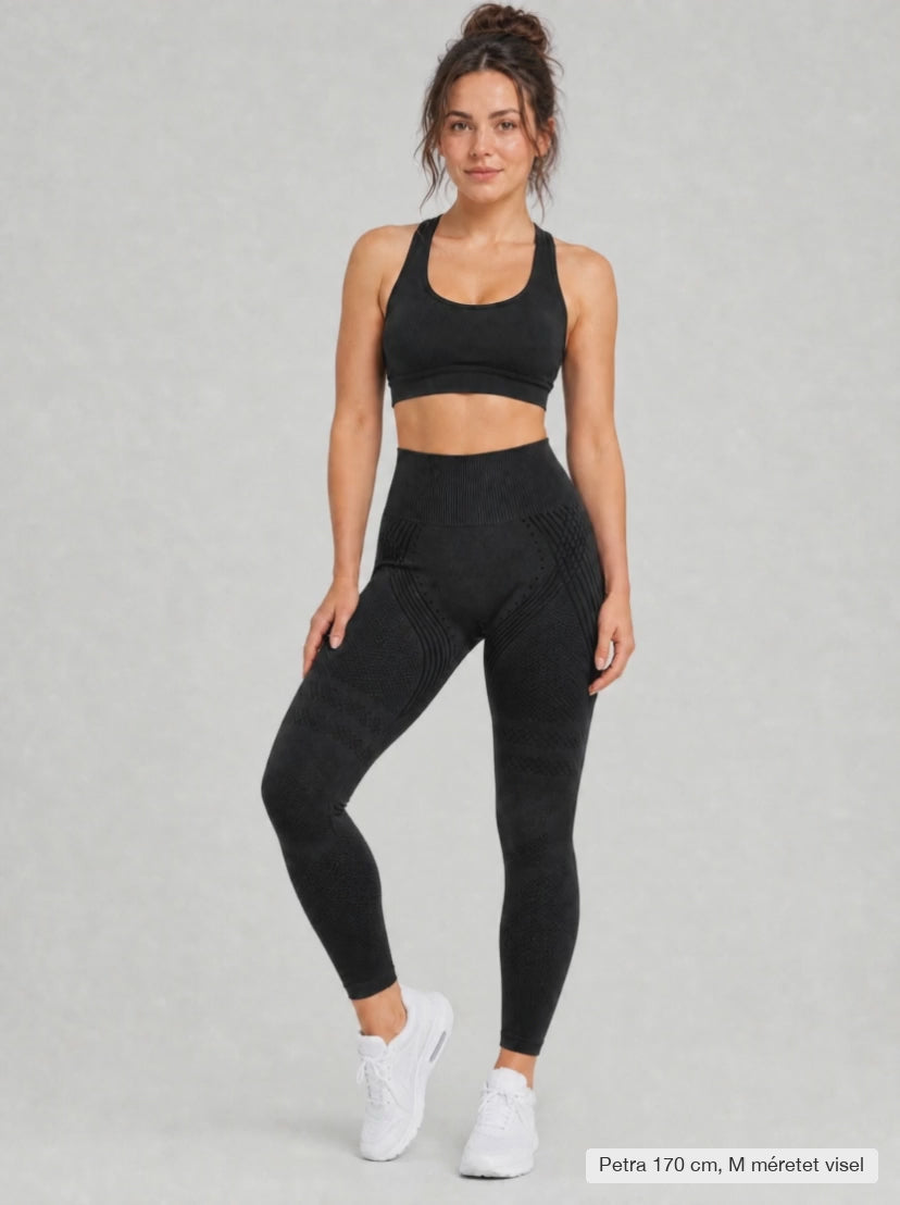 SHAPRESS SCULPT™ alakformáló leggings fekete – Petra 170 cm, M méretet visel, 360°-os fordulás